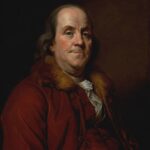 a painting of a man in a red coat